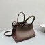 The Row Margaux 10 Top Handle Bag in Chocolate Leather 