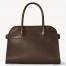 The Row Margaux 10 Top Handle Bag in Chocolate Leather 