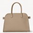 The Row Margaux 10 Top Handle Bag in Sand Grained Leather