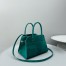 The Row Margaux 10 Top Handle Bag in Green Suede Leather