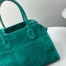 The Row Margaux 10 Top Handle Bag in Green Suede Leather