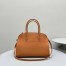 The Row Margaux 12 Top Handle Bag in Brown Leather