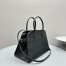The Row Margaux 12 Top Handle Bag in Black Grained Leather