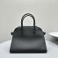 The Row Margaux 12 Top Handle Bag in Black Grained Leather