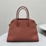 The Row Margaux 15 Top Handle Bag in Brick Leather