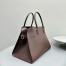 The Row Margaux 15 Top Handle Bag in Chocolate Leather