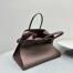 The Row Margaux 15 Top Handle Bag in Chocolate Leather