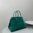 The Row Margaux 15 Top Handle Bag in Green Suede Leather