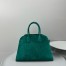 The Row Margaux 15 Top Handle Bag in Green Suede Leather