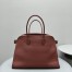 The Row Margaux 17 Top Handle Bag in Brick Leather