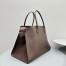 The Row Margaux 17 Top Handle Bag in Chocolate Leather