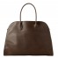 The Row Margaux 17 Top Handle Bag in Chocolate Leather