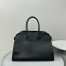 The Row Margaux 17 Top Handle Bag in Black Leather