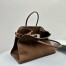 The Row Margaux 17 Top Handle Bag in Brown Suede Leather