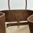 The Row Margaux 17 Top Handle Bag in Brown Suede Leather