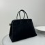 The Row Margaux 17 Top Handle Bag in Black Suede Leather