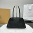The Row Margaux Shoulder 12 Bag in Black Grained Leather