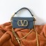 Valentino Small Loco Shoulder Bag In Blue Calfskin