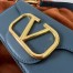 Valentino Small Loco Shoulder Bag In Blue Calfskin