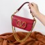 Valentino Small Loco Shoulder Bag In Red Calfskin
