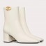 Valentino VLogo The Bold Edition Ankle Boots 70mm in White Calfskin