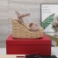 Valentino VLogo Cut-out Espadrille Wedge Sandals in Beige Leather 