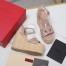 Valentino VLogo Cut-out Espadrille Wedge Sandals in Beige Leather 