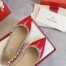 Valentino Rockstud Ballet Flats In Red Patent Leather