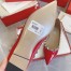 Valentino Rockstud Ballet Flats In Red Patent Leather