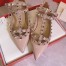 Valentino Caged Rockstud Ballet Flats In Powder Patent Leather