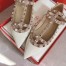 Valentino Caged Rockstud Ballet Flats In White Patent Leather