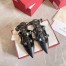 Valentino Roman Stud Ballet Flats In Black Calfskin with Tonal Studs