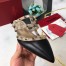 Valentino Garavani Rockstud Flat Mules In Black Leather