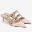 Valentino Garavani Rockstud Mules 50mm In Nude Patent Calfskin