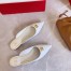 Valentino Garavani Roman Stud Flat Mules In White Calfskin