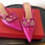 Valentino VLogo Signature Mules 40mm In Rose Purple Patent Leather