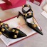 Valentino Roman Stud Pumps 40mm In Black Calfskin