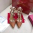 Valentino Rockstud Caged Pumps 65mm In Brown Grained Leather