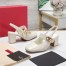 Valentino VLogo Locker Mary-Jane Slingback Pumps 60mm in Whtie Calfskin