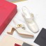 Valentino VLogo Locker Mary-Jane Slingback Pumps 60mm in Whtie Calfskin