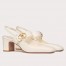 Valentino VLogo Locker Mary-Jane Slingback Pumps 60mm in Whtie Calfskin