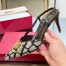 Valentino Vlogo Slingback Pumps 80mm In Black Toile Iconographe 