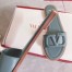Valentino VLogo Signature Flat Slides In Blue Calfskin