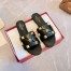 Valentino Roman Stud Flat Slides In Black Quilted Nappa