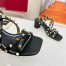 Valentino Rockstud Sandals 60MM with Straps in Black Leather