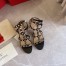 Valentino Rockstud Ankle Strap Sandals 60mm In Black Calfskin