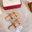 Valentino Roman Stud Flat Slides In Rose Cannelle Calfskin