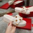 Valentino Roman Stud Flatform Slides In White Nappa Leather