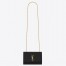 Saint Laurent Kate Chain Small Bag In Black Grained Leather