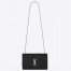 Saint Laurent Kate Chain Medium Bag In Noir Grained Leather
